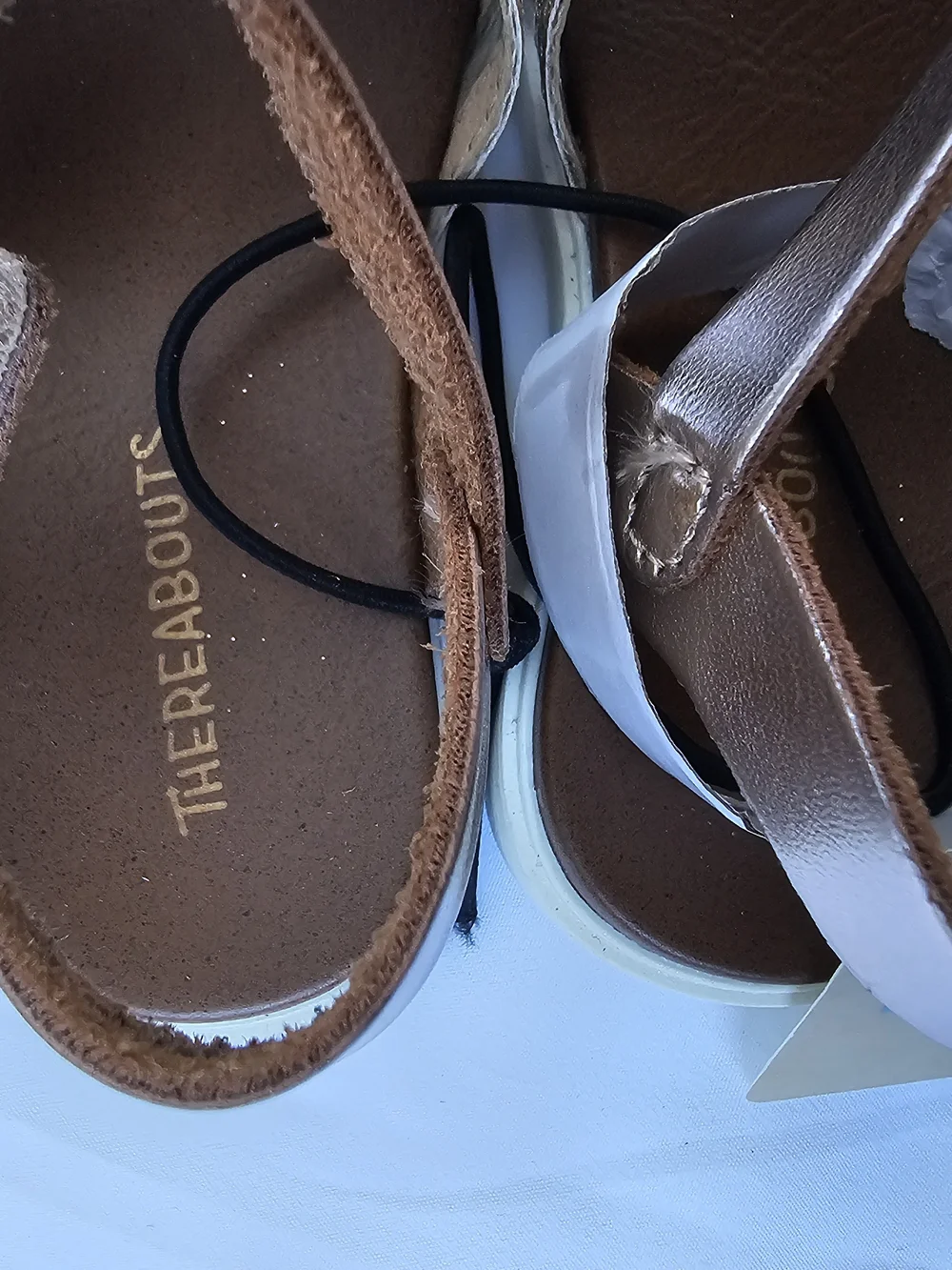 NWT Thereabouts Lil Lila Glitter Sandals - Toddler Size 6M - Rose Gold Multi